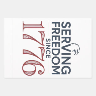 Service Freedom Since 1776 4th of July 250th Anniv Wrapping Paper Sheets