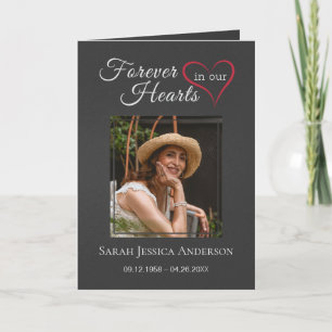Service Funeral Obituary with Photo Thank You Card