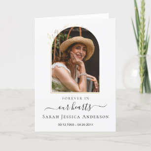 Service Funeral Obituary with Photo Thank You Card