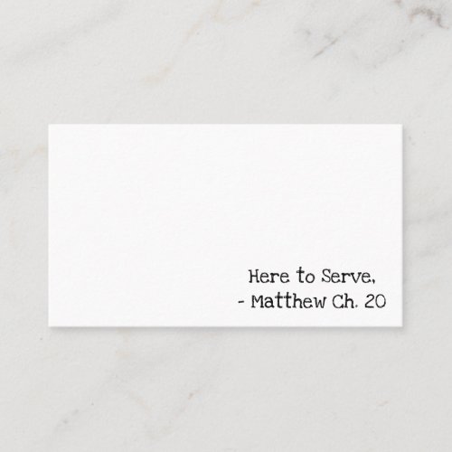 Service in Christian Manner Business Card