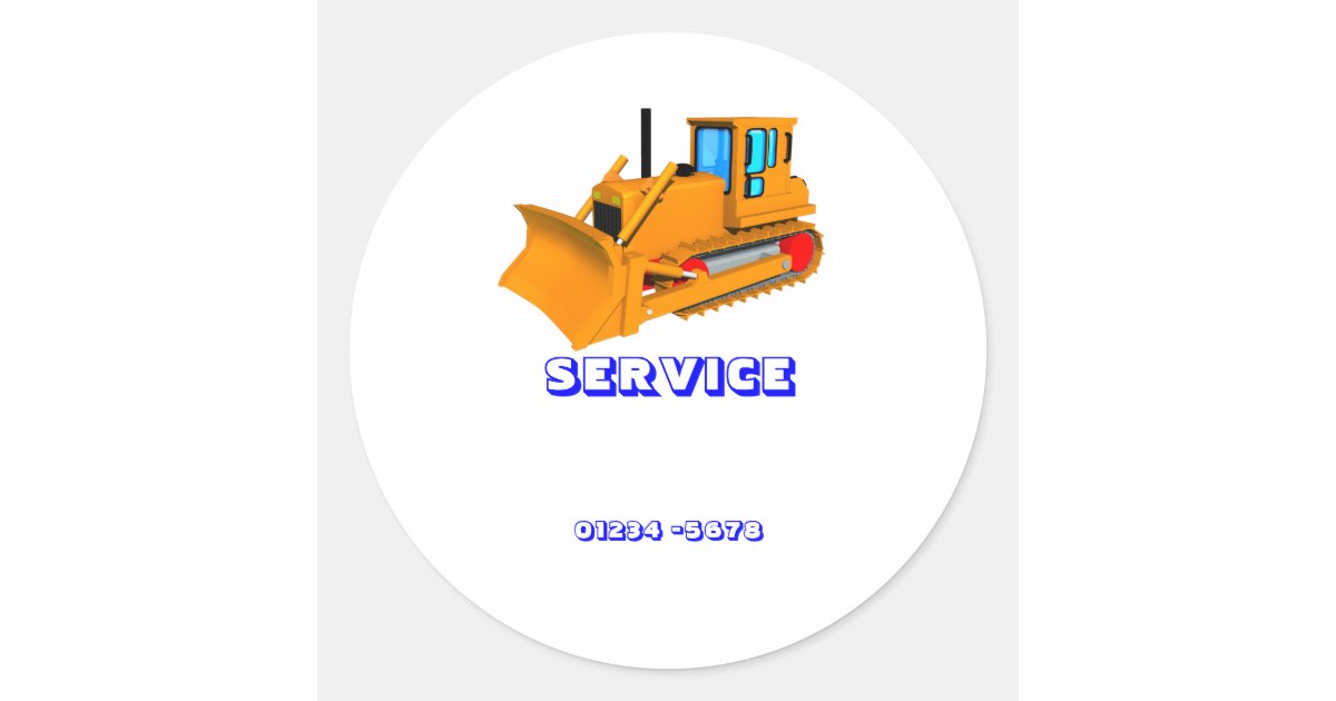 Service phone number stickers Zazzle