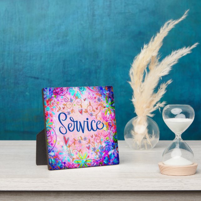 Service Pretty Pink Floral Inspirivity Plaque (Insitu)