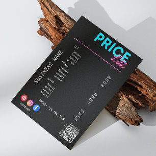 Service Price List Scan Me Black Marketing Invitation