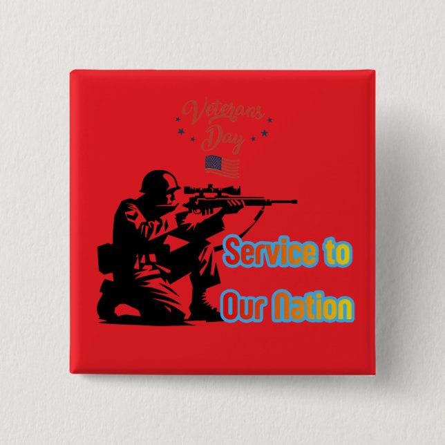 Service To Nation bright red Button (Front)