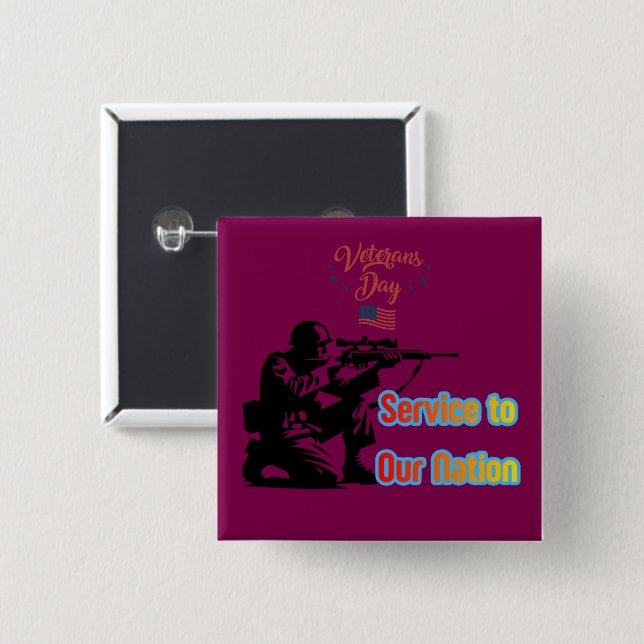 Service To Nation wine Button (Front & Back)
