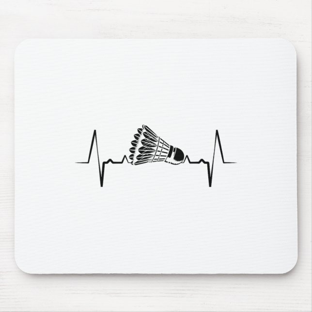 Service With A Smash Badminton Player Shuttle Rack Mouse Pad (Front)