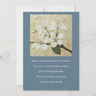 Serviceberry Flower Gravure Wedding Invitation