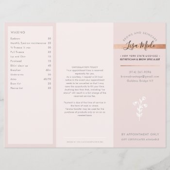 Services Price List Beauty Salon Rose Gold Pink by edgeplus at Zazzle