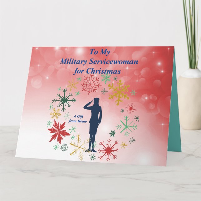 Servicewoman Folded Greeting Card (Front)