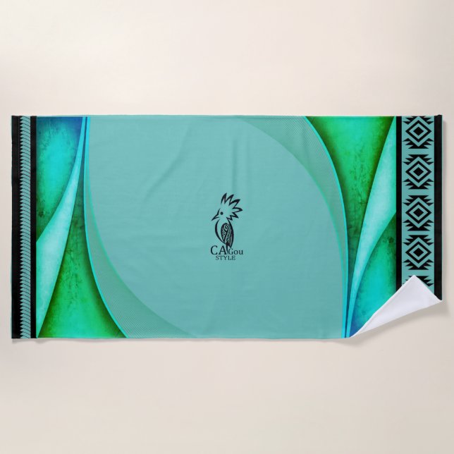 Serviette de plage  Lagon /Cagou Style Beach Towel (Front)