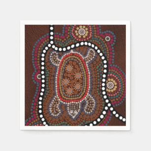 Serviettes with Aboriginal style turtle Paper Napkins