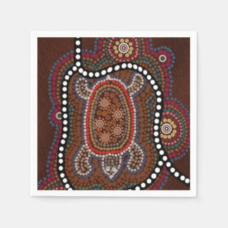 Serviettes with Aboriginal style turtle Paper Napkins