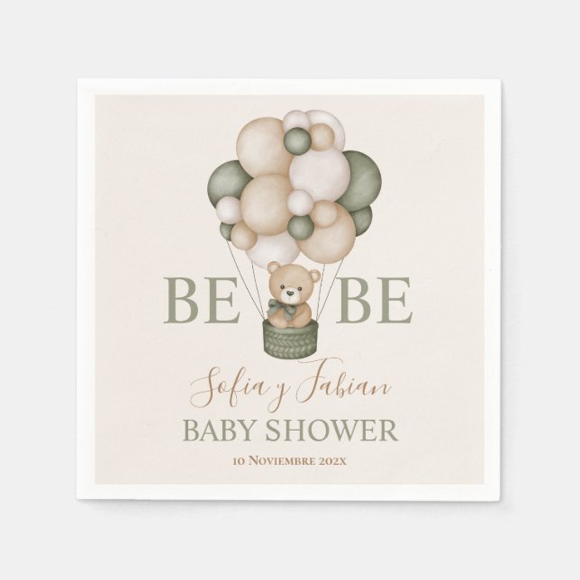 Servilletas De Papel Teddy Bear Baby Shower Boy es Napkins (Front)