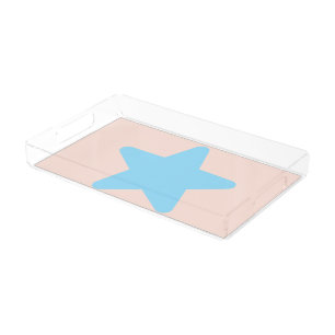 Servincg Cream Blue Star Acrylic Tray