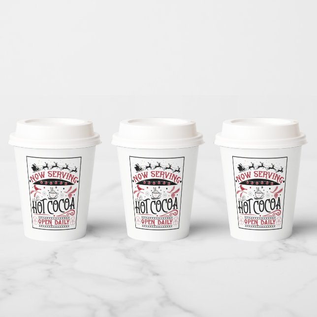 serving hot cocoa Christmas party  Paper Cups (Multi)