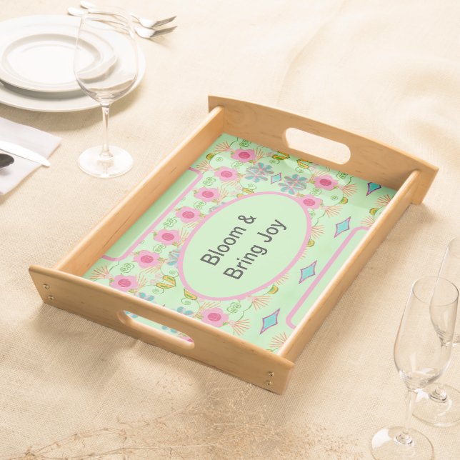 Serving in Style: Bloom & Bring Joy  Serving Tray (Front)