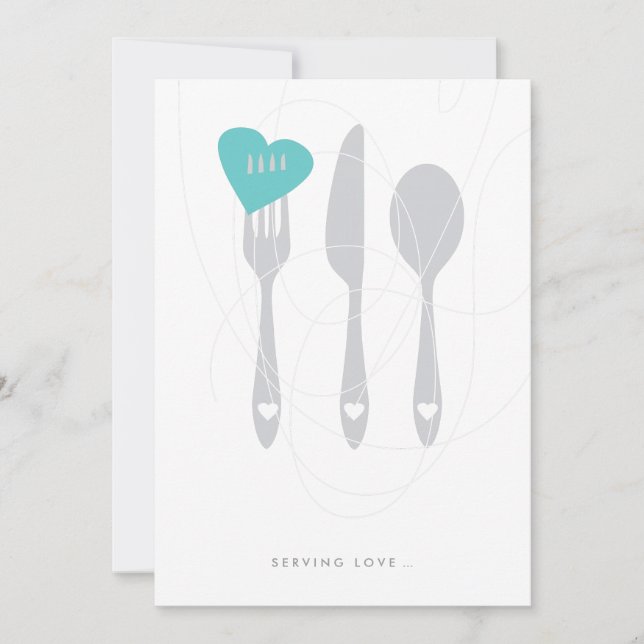 Serving Love Rehearsal Dinner Invitation (Front)