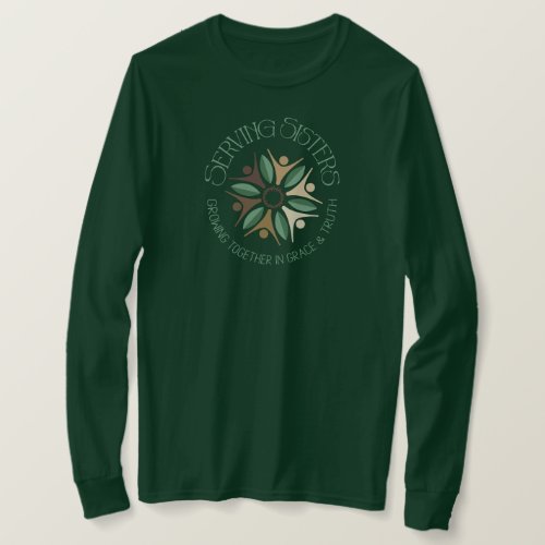 SERVING SISTERS LOGO LONG GREEN SLEEVE T_Shirt