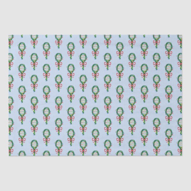 Serving This Christmas Tennis Racket Wreaths  Tissue Paper (Front)