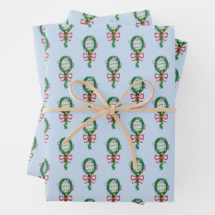 Serving This Christmas Tennis Racket Wreaths Wrapping Paper Sheets