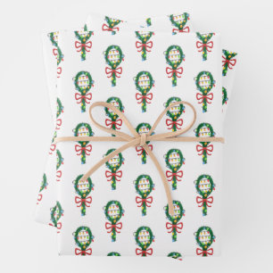 Serving This Christmas Tennis Racket Wreaths Wrapping Paper Sheets