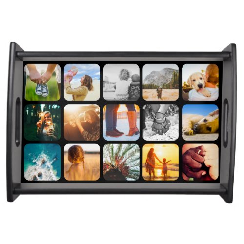 Serving Tray 15 Photo Rounded Template Black