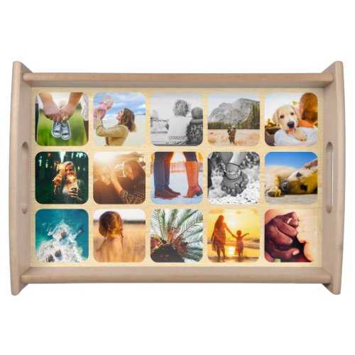 Serving Tray 15 Photo Rounded Template Woodgrain