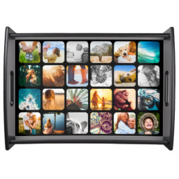 Serving Tray 24 Photo Rounded Template Black