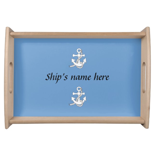 Serving Tray - Anchor with Ship Name (Front)