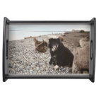 Serving Tray - Beach scene with dog