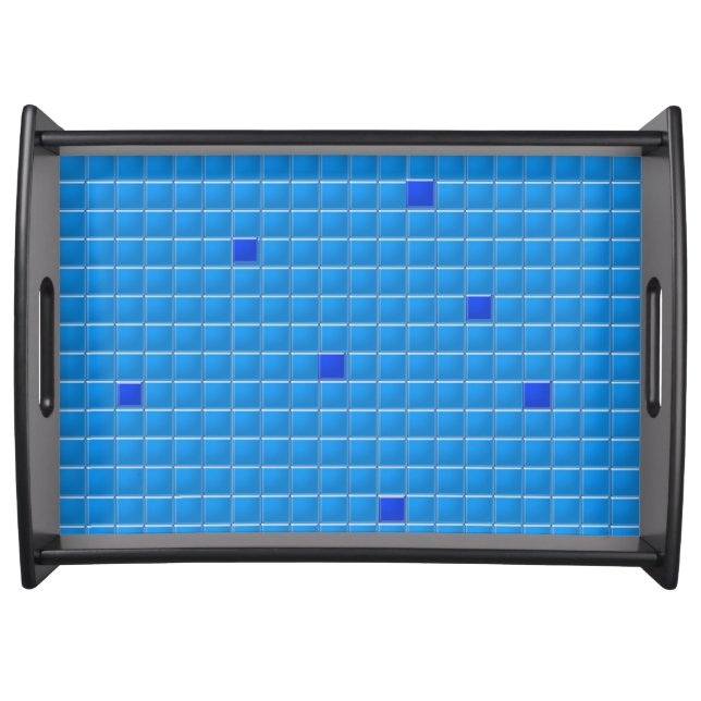 Serving Tray - Blue Square Mosaic (Front)
