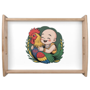 serving tray Chloe Baby Hugs The Rooster