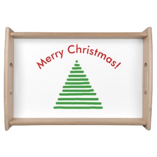 Serving Tray - Christmas Tree with Curved Text
