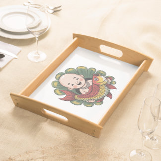 Serving tray | Cute Boy with Lucky Koi