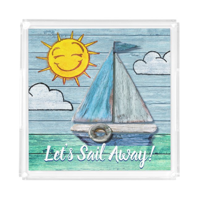 Serving Tray Driftwood Ocean Beach set (Front)