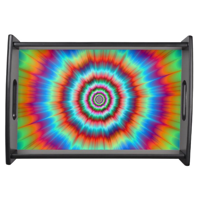 Serving Tray  Explosion in Blue and Orange (Front)