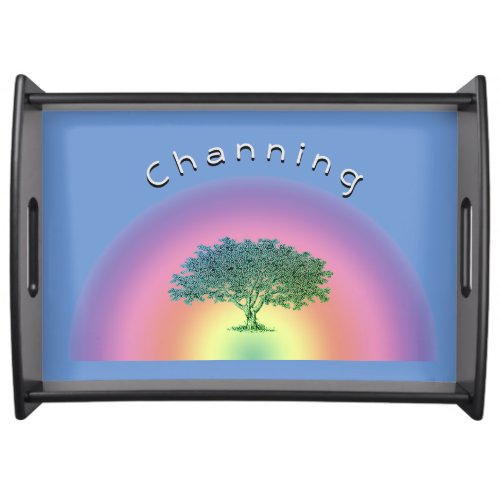 Serving Tray _ Family Tree with Name Rainbow