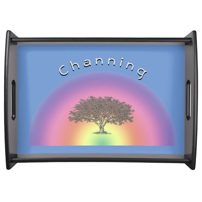 Serving Tray - Family Tree with Name Rainbow (Front)