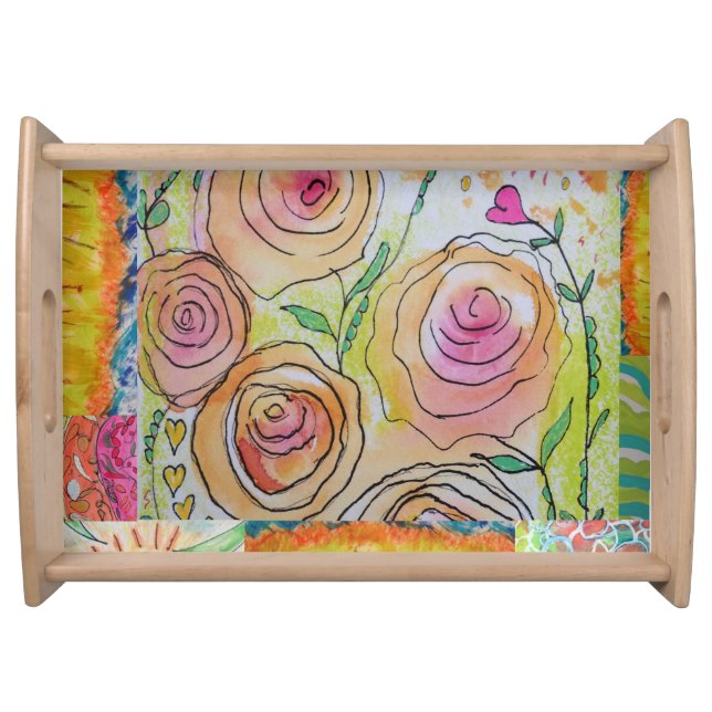 Serving Tray - Floral Abstract  (Front)