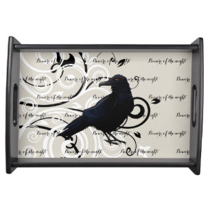 Serving Tray-Halloween Raven Serving Tray