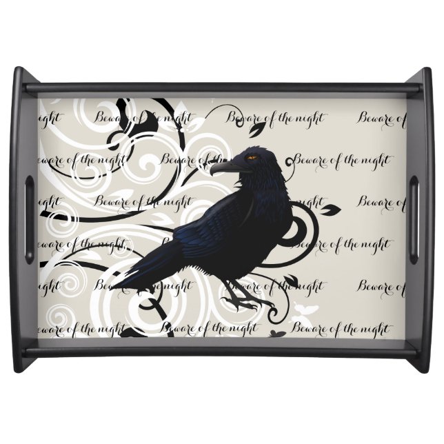 Serving Tray-Halloween Raven Serving Tray (Front)
