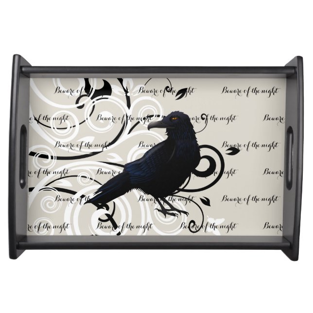Serving Tray-Halloween Raven Tray (Front)