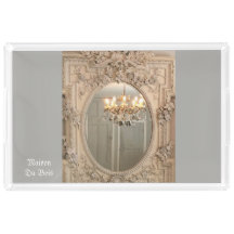 Serving Tray in acrylic with a shabby chic design.