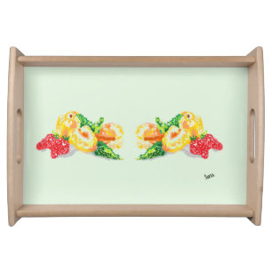 Serving Tray  : Japanese Plums with Strawberries