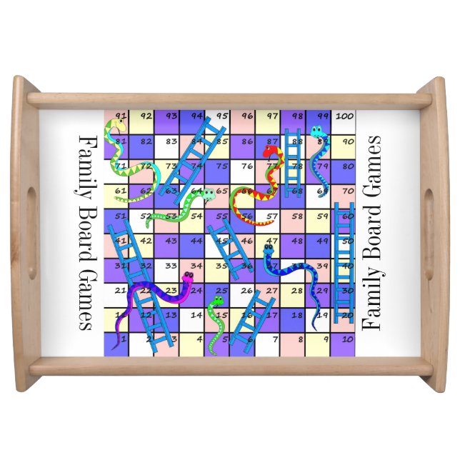 Serving Tray Kids Board Games - Snakes and Ladders (Front)