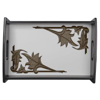 Serving Tray - Leafy Brackets (black)