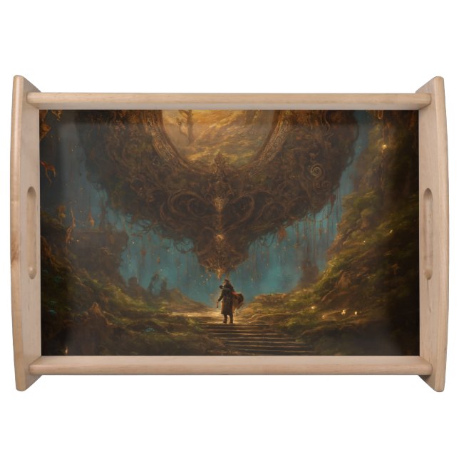 serving tray man wandering with a sense of freedom (Front)