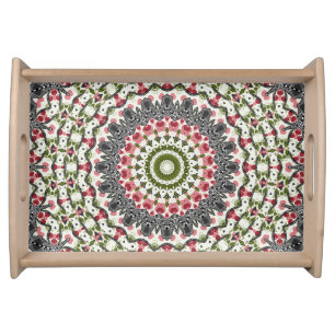 Serving tray Mandala round pattern kaleidoscope