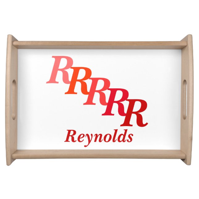 Serving Tray - Name and Initials (red) (Front)