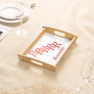 Serving Tray - Name and Initials (red)